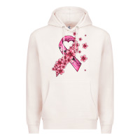 Pale Pink pink cancer ribbon Premium Hoodie - AdoDesignShop