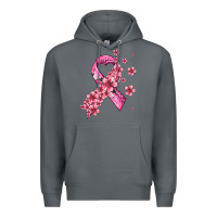 Rock pink cancer ribbon Premium Hoodie - AdoDesignShop