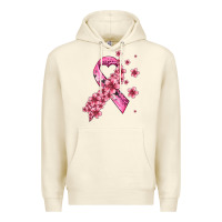 Sandshell pink cancer ribbon Premium Hoodie - AdoDesignShop