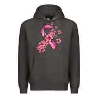Smoke pink cancer ribbon Premium Hoodie - AdoDesignShop