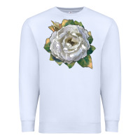 White pillow fight rose Premium Sweatshirt - LillyAllenDesigns