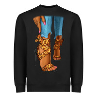 Black Leopard heels black fashion girl Heavyweight Sweatshirt - RanaPortraitStore