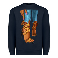 Navy Leopard heels black fashion girl Heavyweight Sweatshirt - RanaPortraitStore
