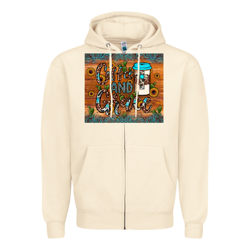 Coffee And Grace Zipper Hoodie by JahusDesignShop | Teevron
