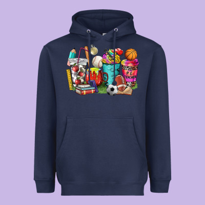 P.e. Teacher Coffee Cups Heavyweight Hoodie Designed By Nancycooperartshop