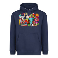 Navy p.e. teacher coffee cups Heavyweight Hoodie - NancyCooperArtShop
