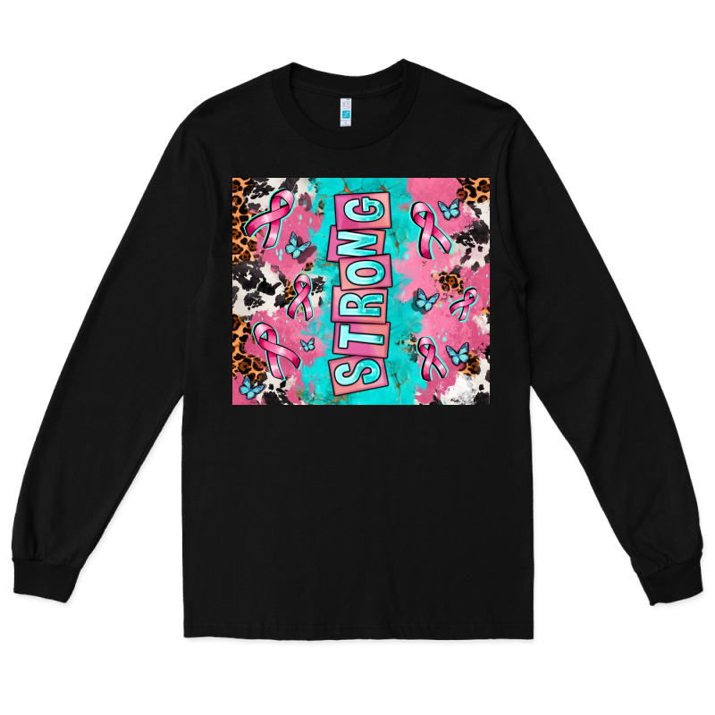 Breast Cancer Awareness Strong Long Sleeve Tee by AdoDesignShop | Teevron