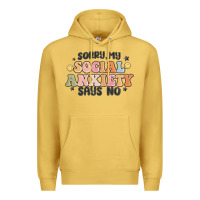 Antique Gold sorry my social anxiety says no Premium Hoodie - MaliasSmallBusiness