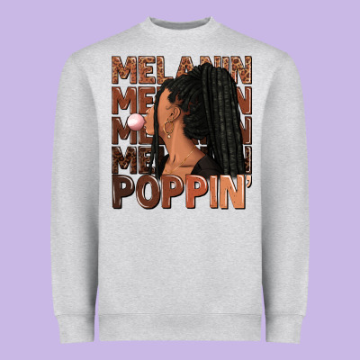 Heavyweight Sweatshirt Melanin poppin' afro woman