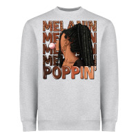 Heather Grey Melanin poppin' afro woman Heavyweight Sweatshirt - RanaPortraitStore
