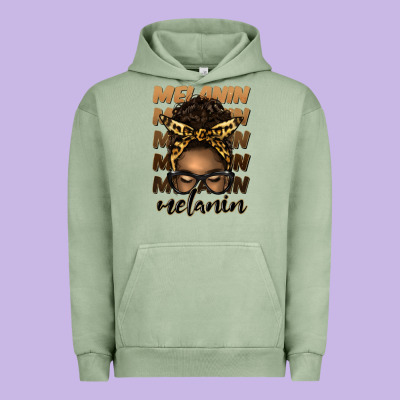 Melanin Afro Messy Bun Urban Hoodie Designed By Artiststas