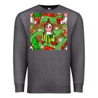 Charcoal Heather Christmas unicorn and gift box Premium Sweatshirt - NancyCooperArtShop