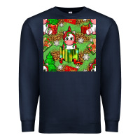 Navy Christmas unicorn and gift box Premium Sweatshirt - NancyCooperArtShop