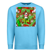 Ocean Blue Christmas unicorn and gift box Premium Sweatshirt - NancyCooperArtShop