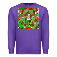 Purple Christmas unicorn and gift box Premium Sweatshirt - NancyCooperArtShop