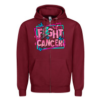 Burgundy fight cancer Zipper Hoodie - AdoDesignShop