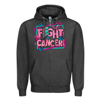 Charcoal Heather fight cancer Zipper Hoodie - AdoDesignShop