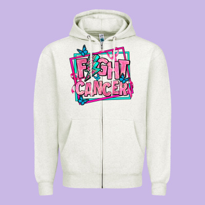 Fight Cancer Zipper Hoodie Designed By Adodesignshop