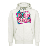 Oatmeal Heather fight cancer Zipper Hoodie - AdoDesignShop