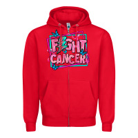 Red fight cancer Zipper Hoodie - AdoDesignShop