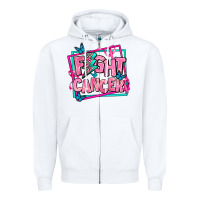 White fight cancer Zipper Hoodie - AdoDesignShop