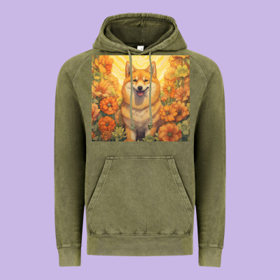 Shiba Inu Vintage Hoodie Designed By Unal Design