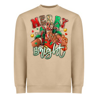 Merry And Bright Black Girl Sneakers Heavyweight Sweatshirt | Teevron