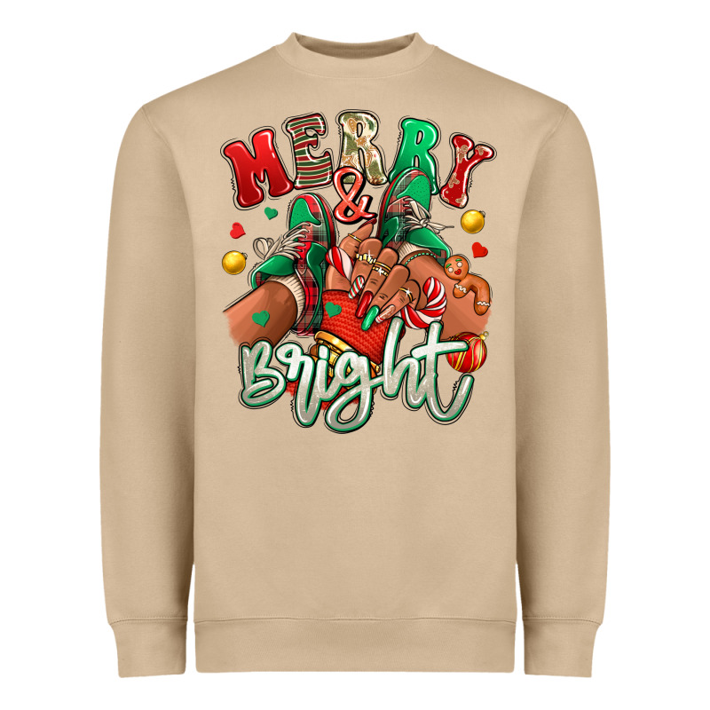 Merry And Bright Black Girl Sneakers Heavyweight Sweatshirt by RanaPortraitStore | Teevron