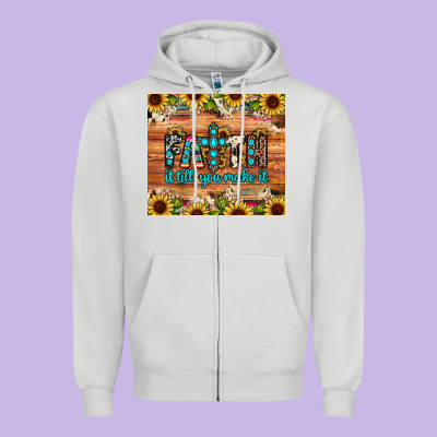 Faith It Till You Make It Zipper Hoodie Designed By Jahusdesignshop