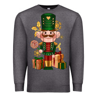 Charcoal Heather Christmas Nutcracker Premium Sweatshirt - NancyCooperArtShop