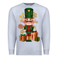 Heather Grey Christmas Nutcracker Premium Sweatshirt - NancyCooperArtShop