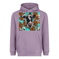 Lavender western black and white cow Heavyweight Hoodie - BarkalooDesign