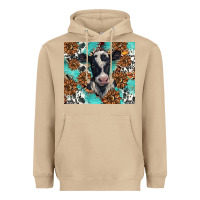 Mushroom western black and white cow Heavyweight Hoodie - BarkalooDesign