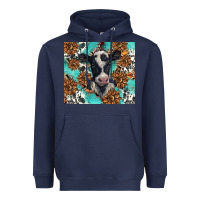 Navy western black and white cow Heavyweight Hoodie - BarkalooDesign