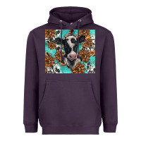 Plum western black and white cow Heavyweight Hoodie - BarkalooDesign