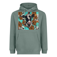 Sage western black and white cow Heavyweight Hoodie - BarkalooDesign