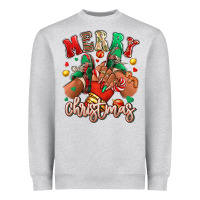 Heather Grey Merry Christmas black girl sneakers Heavyweight Sweatshirt - RanaPortraitStore