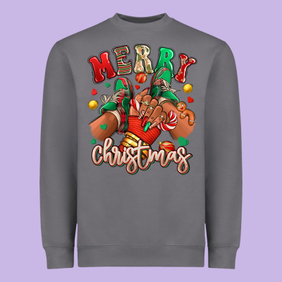 Heavyweight Sweatshirt Merry Christmas black girl sneakers