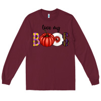 Burgundy love my boos Long Sleeve Tee - CowhideDigitalArt