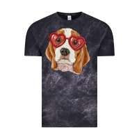 Cloud Black beagle with love glasses Vintage Tee - RanaPortraitStore