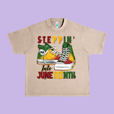 Steppin' Into Juneteenth Urban Heavy Tee Designed By Barkaloodesign
