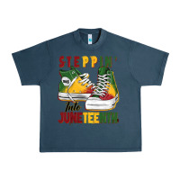 Midnight Navy steppin' into juneteenth Urban Heavy Tee - BarkalooDesign