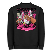 Black Obsessed with sneakers pink afro woman Heavyweight Sweatshirt - RanaPortraitStore