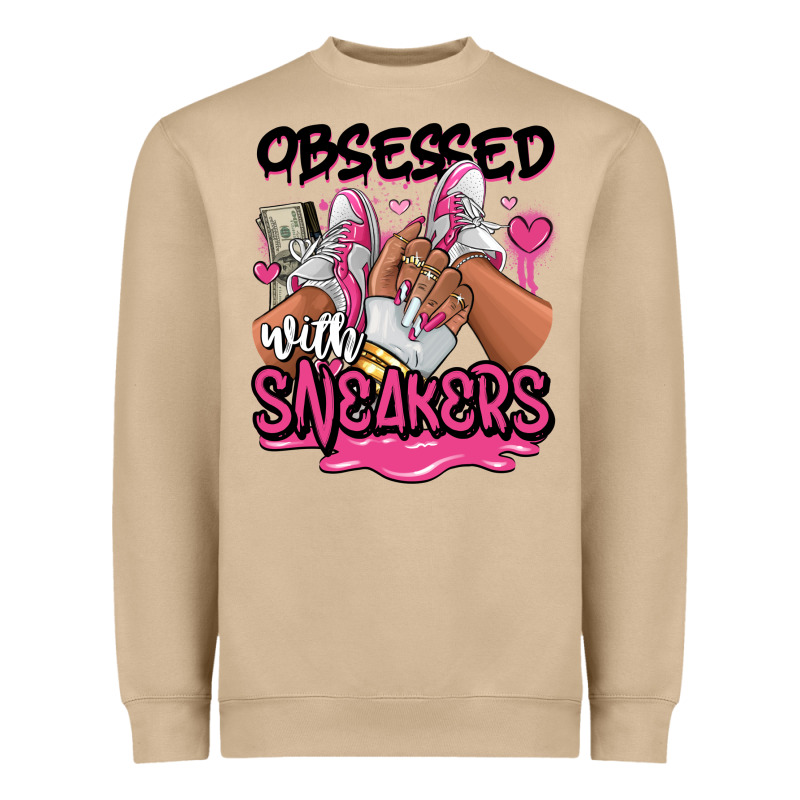 Obsessed With Sneakers Pink Afro Woman Heavyweight Sweatshirt by RanaPortraitStore | Teevron