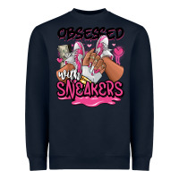 Navy Obsessed with sneakers pink afro woman Heavyweight Sweatshirt - RanaPortraitStore