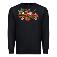 Black Christmas Truck Elf Santa snowman reindeer Premium Sweatshirt - NancyCooperArtShop