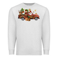 Oatmeal Heather Christmas Truck Elf Santa snowman reindeer Premium Sweatshirt - NancyCooperArtShop