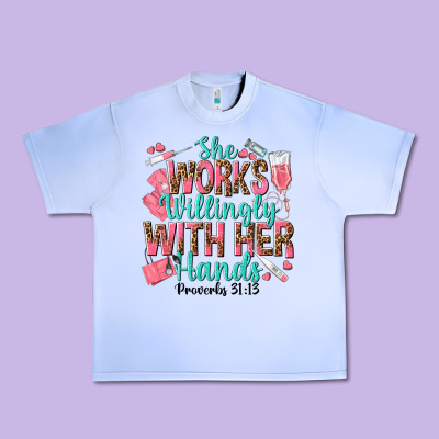 She Works Willingly With Her Hands Urban Heavy Tee Designed By Texasbilliewilder