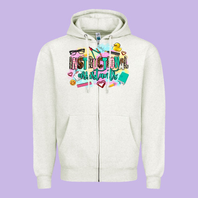 Instructional Assistant's Zipper Hoodie Designed By Adodesignshop