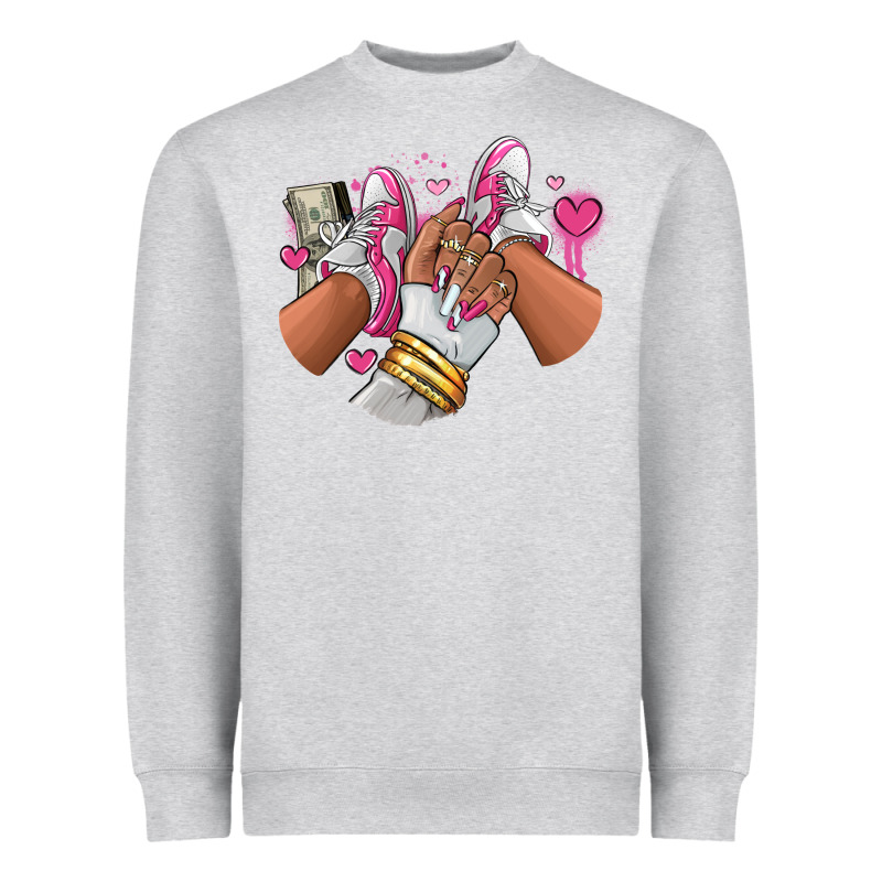 Pink And White Sneaker Girl Heavyweight Sweatshirt by RanaPortraitStore | Teevron
